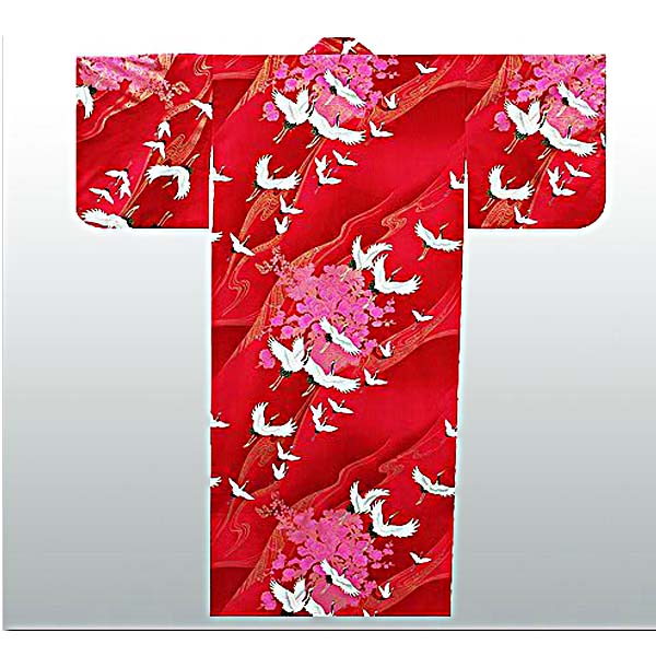 Yukata (Kimono) Kranich