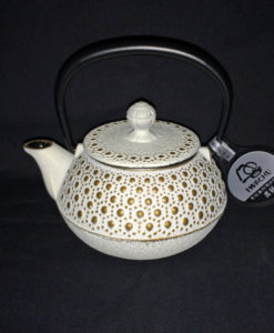 Teekanne Gusseisen Kikko 3dl weiss/gold