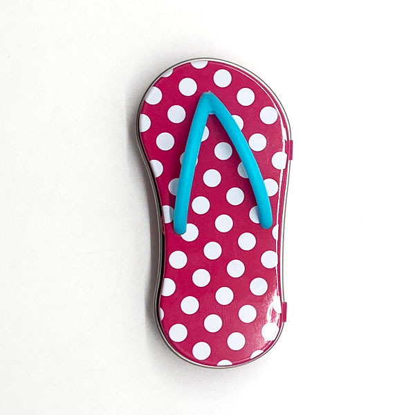 Pillendose_Flipflop_pink_dots