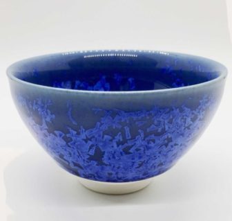 Teeschale Crystal Flower blau