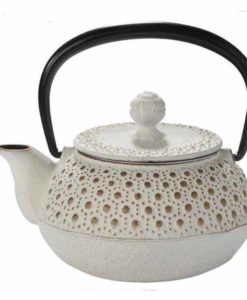 Teekanne Gusseisen Kikko 8dl weiss/gold