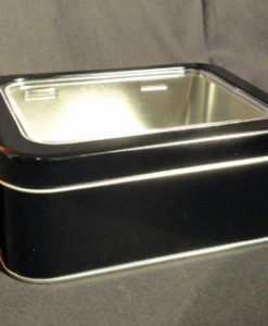 Teedose Geschenk schwarz mit Sichtf.
