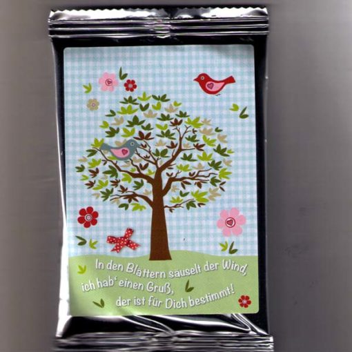 Teepostkarte Patchwork Tree & Bird