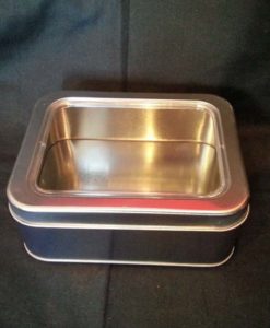 Teedose Geschenk Silber mit Sichtf.