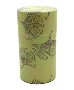 Teedose Gingko gruen gold
