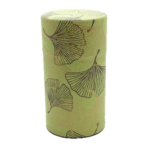 Teedose Gingko gruen gold