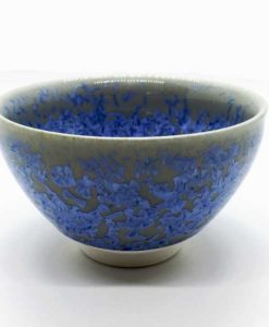Teeschale Crystal Flower blau beige