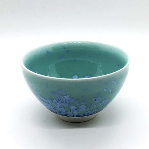 Teeschale_Crystal Flower türkis blau 1
