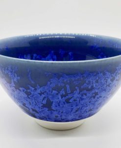 Teeschale Crystal Flower blau